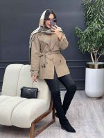بارانی یقه دوبل شش دکمه کد 5466 - تصویر 2