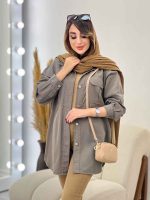 مانتو جیب پیله آستین برش دار کد 5546 - تصویر 11