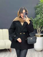 بارانی کمرگت دو دکمه کد 5465 - تصویر 11