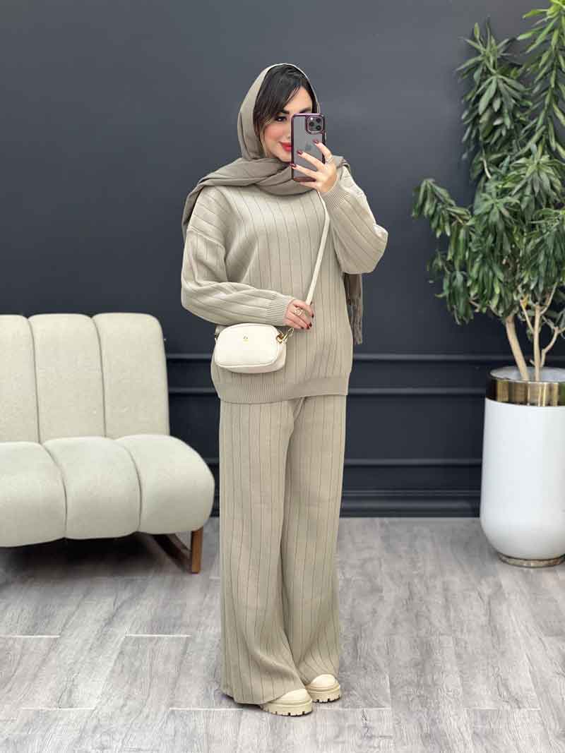 ست بافت و شلوار دلانا کد 5470 ست بافت و شلوار دلانا کد 5470