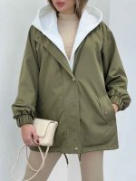 بارانی ترکیبی کلاه دار کد 5450 - تصویر 12