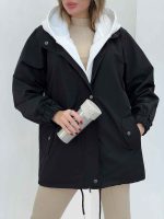 بارانی ترکیبی کلاه دار کد 5450 - تصویر 10