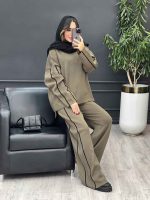 ست بافت وشلوار خط دار کد 5501