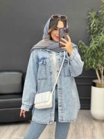 مانتو جین جیب پاکتی لاوین کد 5415 - تصویر 13