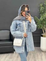 مانتو جین جیب پاکتی لاوین کد 5415 - تصویر 5