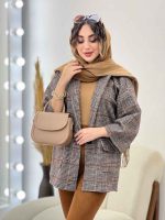 پالتو چهارخونه تک دکمه کد 5518 - تصویر 6