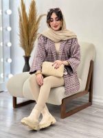 پالتو چهارخونه تک دکمه کد 5518 - تصویر 12