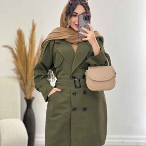 بارانی بلند شش دکمه دو جیب کد 5460
