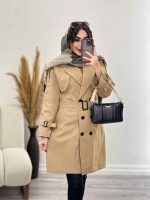 بارانی بلند شش دکمه دو جیب کد 5460 - تصویر 10