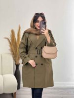 بارانی بلند شش دکمه دو جیب کد 5460 - تصویر 4