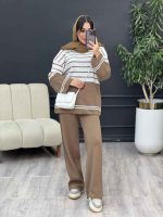 ست بافت و شلوار راه راه کد 5477 - تصویر 18
