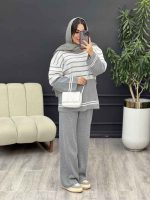ست بافت و شلوار راه راه کد 5477 - تصویر 12