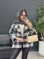 پالتو چهارخونه تک دکمه بغل چاک کد 5529 - تصویر 19