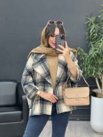 پالتو چهارخونه تک دکمه بغل چاک کد 5529 - تصویر 31