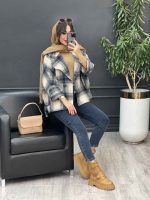 پالتو چهارخونه تک دکمه بغل چاک کد 5529 - تصویر 10