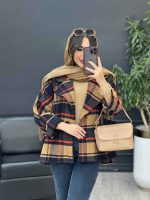 پالتو چهارخونه تک دکمه بغل چاک کد 5529 - تصویر 7