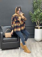 پالتو چهارخونه تک دکمه بغل چاک کد 5529 - تصویر 12