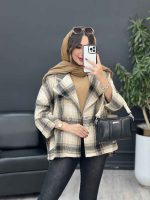 پالتو چهارخونه تک دکمه بغل چاک کد 5529 - تصویر 4