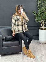 پالتو چهارخونه تک دکمه بغل چاک کد 5529 - تصویر 18