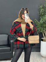 پالتو چهارخونه تک دکمه بغل چاک کد 5529 - تصویر 25