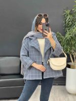 پالتو چهارخونه تک دکمه بغل چاک کد 5529 - تصویر 11