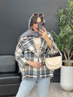 پالتو چهارخونه تک دکمه بغل چاک کد 5529 - تصویر 34