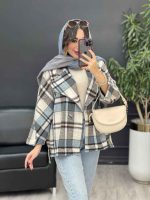 پالتو چهارخونه تک دکمه بغل چاک کد 5529 - تصویر 5
