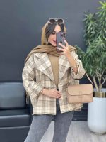 پالتو چهارخونه تک دکمه بغل چاک کد 5529 - تصویر 21