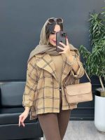 پالتو چهارخونه تک دکمه بغل چاک کد 5529 - تصویر 23