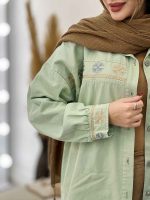 مانتو گلدوزی برش دار دو جیب کد 5499 - تصویر 12