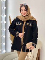 مانتو گلدوزی برش دار دو جیب کد 5499 - تصویر 4