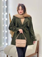 بارانی کمر پاگن ژیله دار کد 5480 - تصویر 7