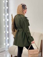 بارانی کمر پاگن ژیله دار کد 5480 - تصویر 10