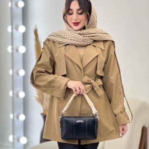 بارانی کمر پاگن ژیله دار کد 5480