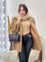 بارانی کمر پاگن ژیله دار کد 5480 - تصویر 6