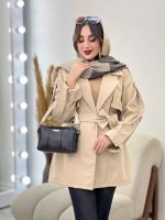 بارانی کمر پاگن ژیله دار کد 5480 - تصویر 5