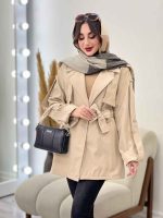 بارانی کمر پاگن ژیله دار کد 5480 - تصویر 11