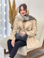 بارانی کمر پاگن ژیله دار کد 5480 - تصویر 2