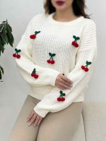 بافت یقه گرد طرح گیلاس کد 5429 - تصویر 10