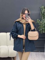بارانی کمرگت بغل سه دکمه کد 5395 - تصویر 18