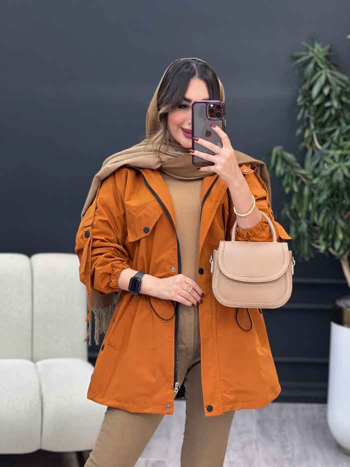 بارانی کمرگت بغل سه دکمه کد 5395 بارونی دخترانه