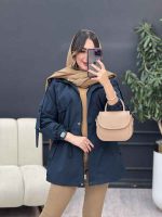 بارانی کمرگت بغل سه دکمه کد 5395 - تصویر 3