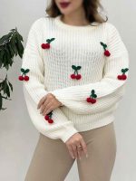 بافت یقه گرد طرح گیلاس کد 5429 - تصویر 13