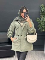بارانی کمرگت بغل سه دکمه کد 5395 - تصویر 9