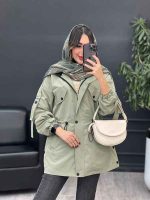 بارانی کمرگت بغل سه دکمه کد 5395 - تصویر 21