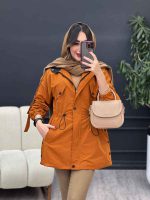 بارانی کمرگت بغل سه دکمه کد 5395 - تصویر 8