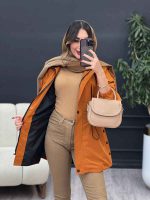 بارانی کمرگت بغل سه دکمه کد 5395 - تصویر 15