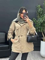 بارانی کمرگت بغل سه دکمه کد 5395 - تصویر 16