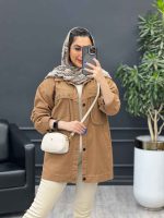 مانتو کتان چهار جیب پرچ پارلا کد 4751 - تصویر 7