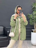 مانتو کتان چهار جیب پرچ پارلا کد 4751 - تصویر 27